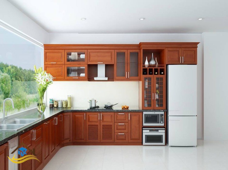 TỦ BẾP GỖ XOAN ĐÀO - NC15